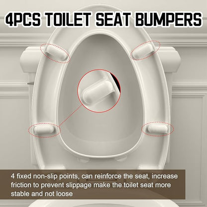 Elongated(Oval) Toilet Seat, Quick-Attach Hardware Metal Hinges, Heavy Duty, Slow Soft and Quiet Close, Durable and Sturdy, Easy to clean, Fits Elongated(Oblong) Toilets, Almond/Bone(18.5″)