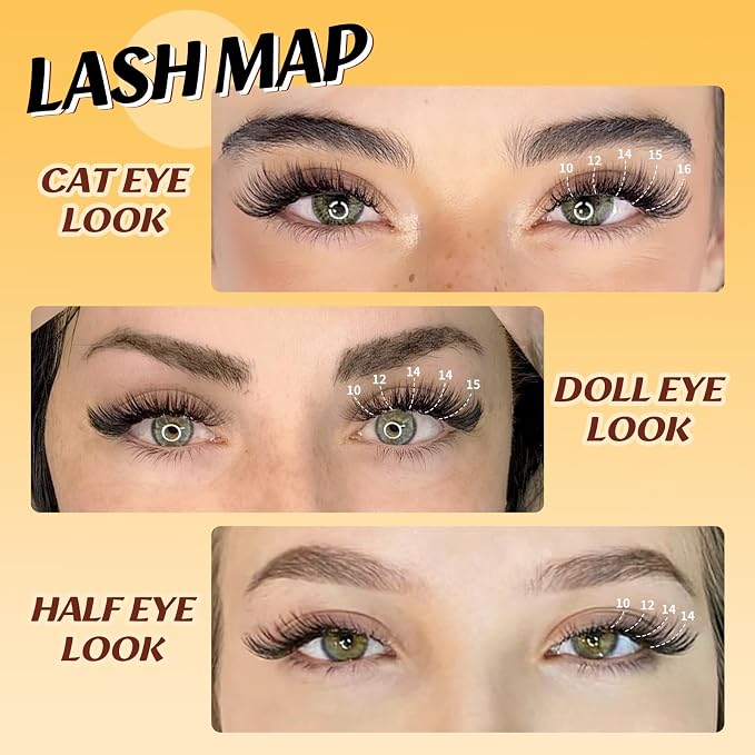 QUEWEL Lash Clusters, Cluster Lashes 30D+40D+50D Eyelash Clusters D Curl | Individual Lashes 10-16mm Cluster Eyelash Extensions Create Kinds of Beauty Look (DH-30D+40D+50D)