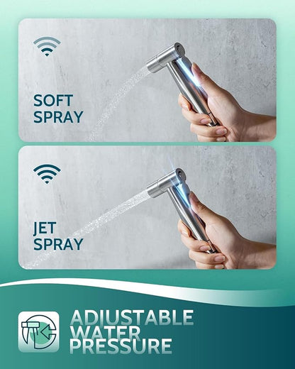 LUFEIDRA 3 Pack Handheld Bidet Sprayer for Toilet, Adjustable Water Flow | Leak-Free Hose, 8/7” Brass T-valve, Feminine Wash, Cloth Diaper Rinse, RV Toilet Use, Tank or Wall Mount, Easy Installation