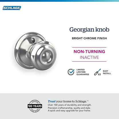 SCHLAGE Knob Non-Turning Lock, Satin Nickel (F170 BWE 619)