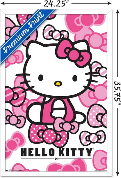 Trends International Hello Kitty - Bows Wall Poster, 22.375" x 34", White Framed Version
