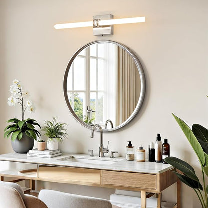 Bathroom Light Fixture LED Vanity Light 22" 5CCT Wall Sconce 18W | LED Dimmable Wall Light Nickel Modern 360° Lighting, Hardwired Vanity Light for Bathroom Mirror, Flicker-Free