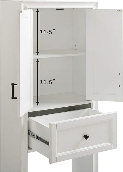 Crosley Furniture Tara Over The Toilet Storage Cabinet and Bathroom Organizer with a Drawer and Shelves, Vintage White