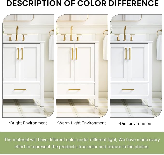 60-Inch Bathroom Vanity with Sink, 4 Soft-Close Doors and 6 Soft-Close Drawers, Bathroom Freestanding Vanity with Cultured Marble Countertop, White Vanity W/Gold Handles