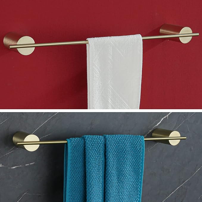 RANDOM Brushed Gold Towel Bar Rack Holder Rod 18 inch Hand Towel Holder for Bathroom Kitchen Hardware Accessories Wall Mount 96068-2-18BG