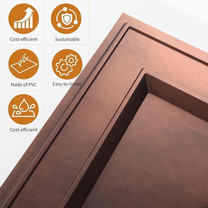 WOWSTAR 12-Pack 24"x24" Drop Ceiling Tiles, Waterproof Glue up Ceiling Panels, Modern Style 3D Wall Panels, Antique Copper | PVC ceiling panels, 24"x24", waterproof, glue-up install, basement kitchen bathroom, 12-pack, set C