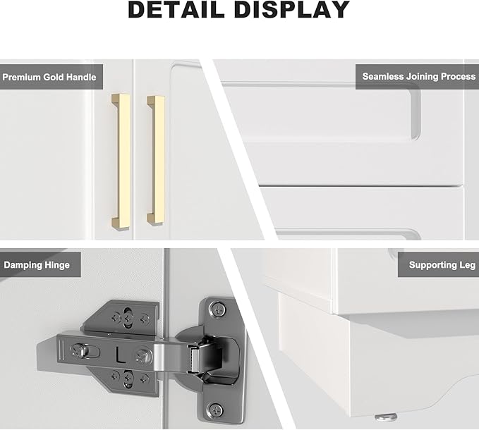 Bathroom Vanity with Ceramic Sink, Bathroom Vanity Cabinet with 2 Doors, 32 Inches Wooden Cabinet with Sink, White