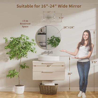 2 Lights Bathroom Vanity Light Fixtures Over Mirror Modern Nickle | Wall Sconce,Elegant Globe Glass Shade,E26 Base, UL Certified，Anti-Rust,Damp Rated,Brushed Nickel,Bathroom Bedroom Living Room