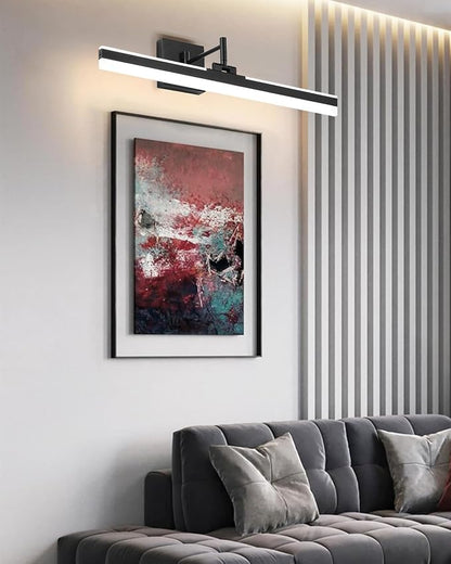 Modern LED Vanity Light Fixture,Metal Black 23.6‘’ 5CCT DimmableAdjustable & Rotatable Bathroom Light Fixture Above Mirror, Wall Sconce