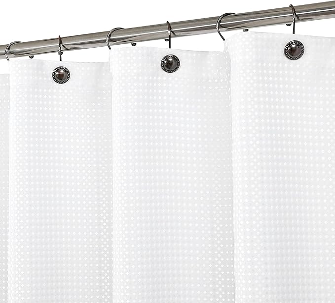 WEST LAKE Waffle Weave Grey Shower Curtain Ombre Water Resistant Hotel Spa Bathroom Decorative Shower Curtain with Grommet No Hook Machine Washable,Gradient White to Grey 70" Wx72 L