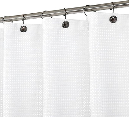 WEST LAKE Waffle Weave Grey Shower Curtain Ombre Water Resistant Hotel Spa Bathroom Decorative Shower Curtain with Grommet No Hook Machine Washable,Gradient White to Grey 70" Wx72 L
