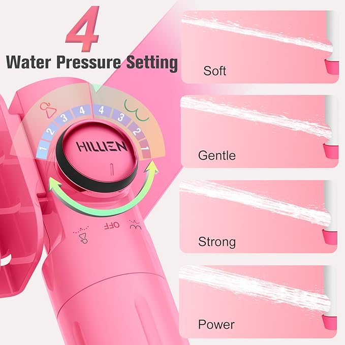 Ultra-Slim Bidet Attachment for Toilet with Filter, Removes Chlorine, Non-Electric Dual Nozzles(Frontal/Rear) Bidet Toilet Seat Attachment with Pressure Controls, No Gaps No Leaks, pH balanced(Pink)