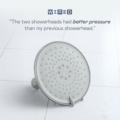 BOONA Original Tandem Shower as Seen on Shark Tank | Dual Shower Head for Couples | Max Water Pressure for Two | Easy Install (Brushed Nickel, One Showerhead)