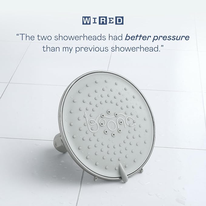 BOONA Tandem Shower as seen on Shark Tank | Dual Shower Head for Couples (Brushed Nickel, One Showerhead)