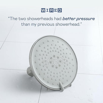 BOONA Tandem Shower as seen on Shark Tank | Dual Shower Head for Couples (Brushed Nickel, One Showerhead)