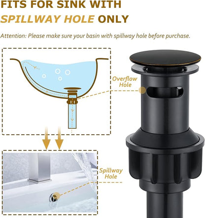 Oil Rubbed Bronze Bathroom Faucet Antique, Single Handle Bathroom Faucet | 1 or 3 Hole Sink Mount, Pop Up Drain & Supply Lines Included, Ideal for Vanity, Lavatory, RV, Farmhouse(L2301-ORB)