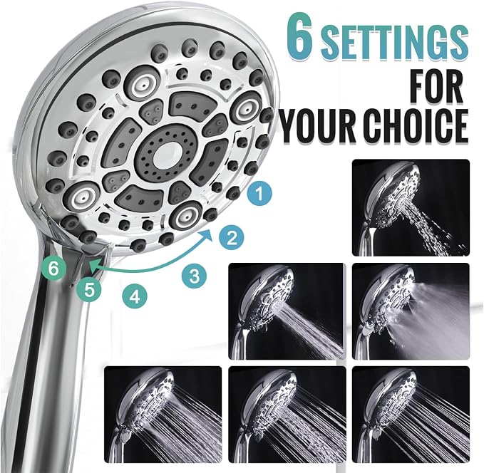 SR SUN RISE Shower Faucet - 10 Inch Multifunctional High Pressure Shower Head System with Handheld Shower Head Fixtures - Valve Included - Polished Chrome