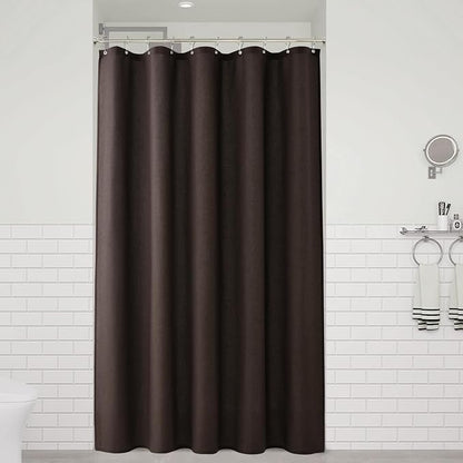 Chocolate Brown 60 Inch Shower Curtain - Stall Narrow Half Linen Ultra Thick Fabric Shower Curtain Set with Hooks, Boho Farmhouse Rustic RV Camper Bath Curtains for Bathroom, 60x72