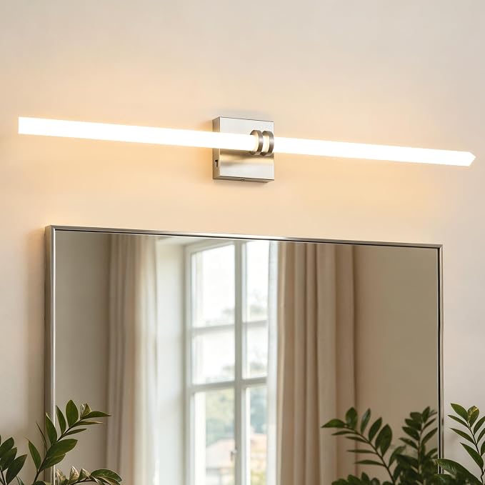 Bathroom Light Fixture LED Vanity Light 37.4" 5CCT Wall Sconce 35W | LED Dimmable Wall Light Nickel Modern 360° Lighting, Hardwired Vanity Light for Bathroom Mirror, Flicker-Free