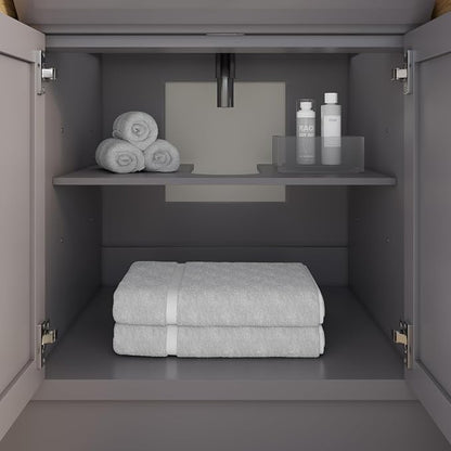 Capri III 60" Single Sink Bathroom Vanity With Stealth Organizer, Solid Wood Bathroom Cabinet with Engineered Stone Countertop & Backspalsh, Soft Closing Door & Drawer, Pre-Assembled, Mink