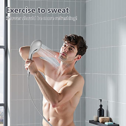 High Pressure Shower Head with Powerful Shower Spray, 5 Spray Modes, Non-Clogging Nozzles（Black）