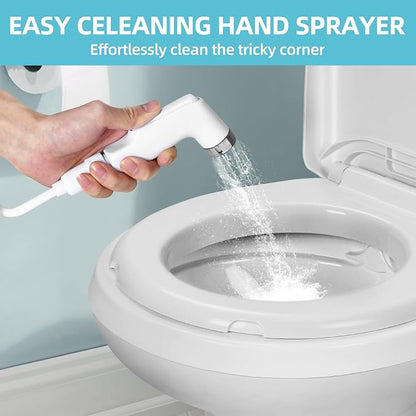 YITAMOTOR RV Toilet, High Profile Gravity Flush Toilet with Hand Sprayer, Pedal Flush for Car Travel Motorhome Caravan | High Profile Gravity Flush Toilet with Hand Sprayer, Pedal Flush for Car Travel Motorhome Caravan