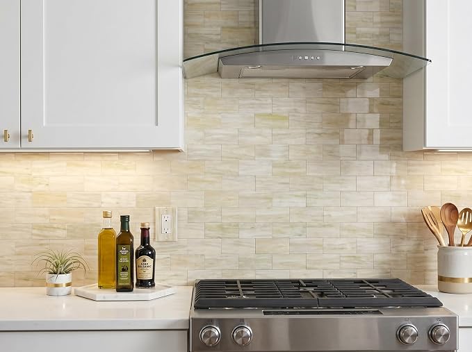 2026 New Upgrade Peel and Stick Backsplash Tile, Peel and Stick Wall Tile for Kitchen, Bathroom, Fireplace, Laundry (Light Orange, 1 Pack)