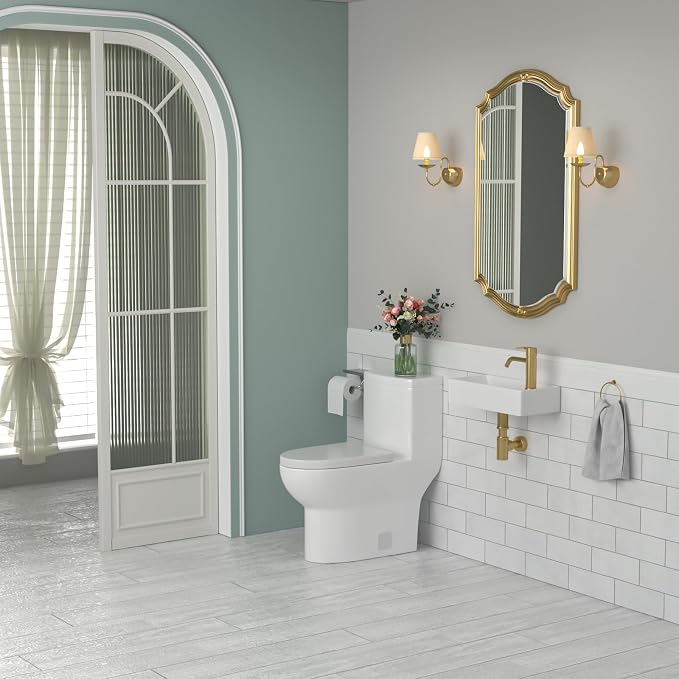 Wall Mount Bathroom Vessel Sink Space Saving | Beslend 17"x8" Inch White Ceramic Vessel Sink, Rectangular White Art Hand Wash Basin with Single Hole