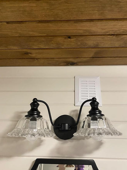 Farmhouse Bathroom Light Fixtures Black Vanity Lights for Bathroom 2 Light Vanity Light Fixtures