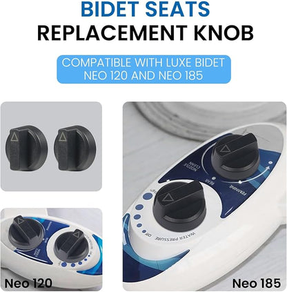 Replacement Knob for Luxe Bidet Neo 120 & Neo 185, Black | Durable Bidet Toilet Parts, With Symbols, Easy Install