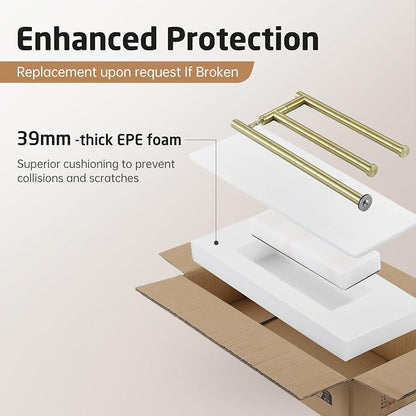 KES Gold Hand Towel Holder Stand for Bathroom, Countertop Towel Stand with Weighted Marble Base, 17.3" Standing Swivel Towel Rack Adjustable 2 Arms, 18/8 Stainless Steel, Brushed Gold, BTH233A-BZ | Countertop Towel Holder, Weighted Base For Stability, ...