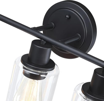 5-Light Black Bathroom Vanity Light Fixture Over Mirror - 5 Bulb Black Wall Sconce for Bathroom Bedroom Hallway Wall Mount Fixture Over Kitchen Sink