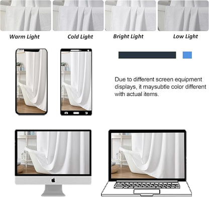 White Shower Curtain for Bathroom 72x72 Inch, 3D Embossed Textured Waffle Fabric Shower Curtains, Soft Hotel Farmhouse Style, Water Repellent, Machine Washable, White, 72" W x 72" L