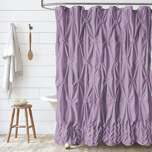Seasonwood Lavender Shower Curtain Purple Farmhouse Luxury Handmade Decorative Pretty Shower Curtain Lilac Machine Washable, Modern Home Bathroom Décor Bathtub Privacy Screen,Heavy Duty 72x72 inch