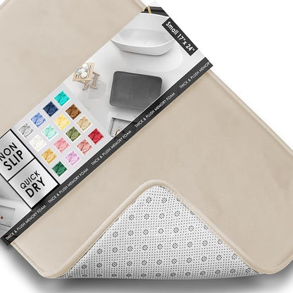 Clara Clark Bathroom Rugs, Velvet Memory Foam Bath Mat, Non-Slip Bath Rugs, Machine Wash, Dries Quickly, Ultra Soft Plush Bath Mats for Bathroom,