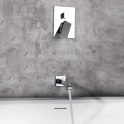 Shower Faucet with Tub Spout Chrome Bathroom Rain Mixer Shower System Wall Mounted Rainfall Shower Head and Handle Set, Tub and Shower Trim Kit with Rough-in Valve