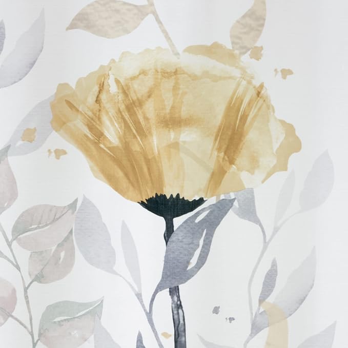 Avanti Linens - Fabric Shower Curtain, Floral Bathroom Decor (Marielle Collection, 72")