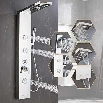 Shower Panel Tower System,Rain Shower Head Rainfall silver