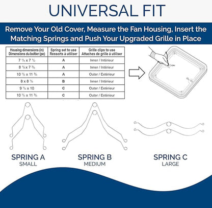 Broan-NuTone FG701 Universal CleanCover Bathroom Exhaust Upgrade Grille Cover, White