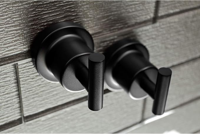 Kingston Brass BAH8213478MB Concord 5-Piece 24-Inch Dual Towel Bar Bathroom Accessory Set in Matte Black