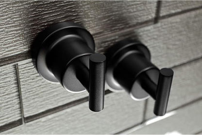 Kingston Brass BAH8213478MB Concord 5-Piece 24-Inch Dual Towel Bar Bathroom Accessory Set in Matte Black