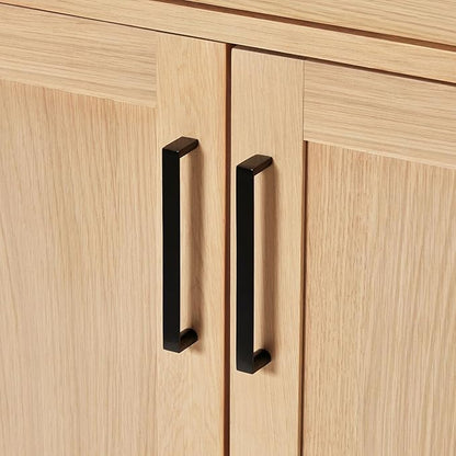 ARIEL Hepburn 36-inch Bathroom Vanity Base Cabinet,Solid Wood, 2 Soft Closing Doors, 5 Dovetail Drawers, White Oak