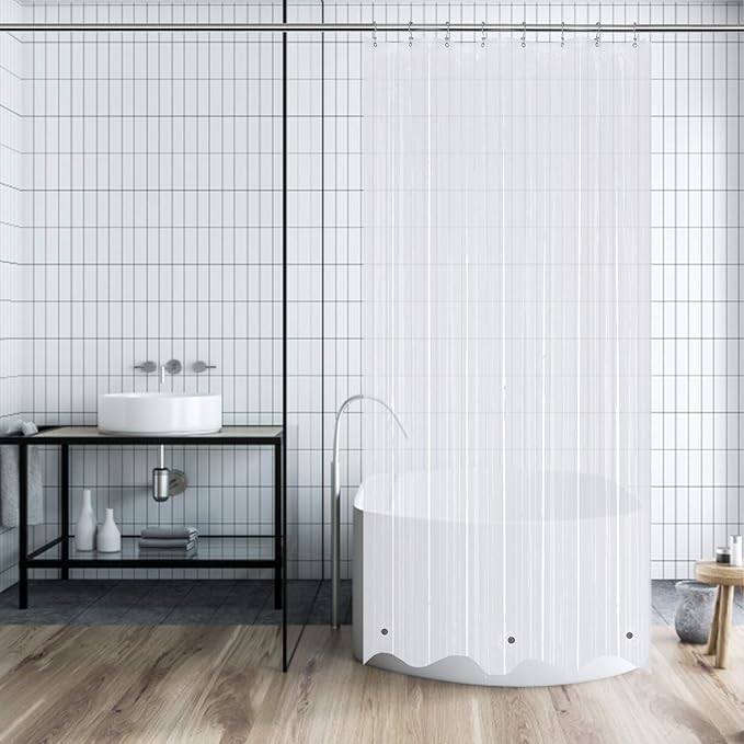 48x78 Stall Size Shower Curtain Liner Clear | 3 Bottom Magnets,8 Rustproof Grommets,Water Proof Heavy Duty PEVA, 48W x 78H for Shower Stall Long Size
