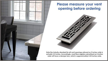 Decor Grates SPH210-A Scroll Design Floor Register, 2x10, Antique Brass Finish