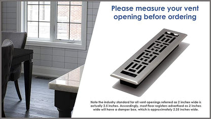 Decor Grates SPH212-RB Scroll Design Floor Register, 2x12, Rubbed Bronze Finish