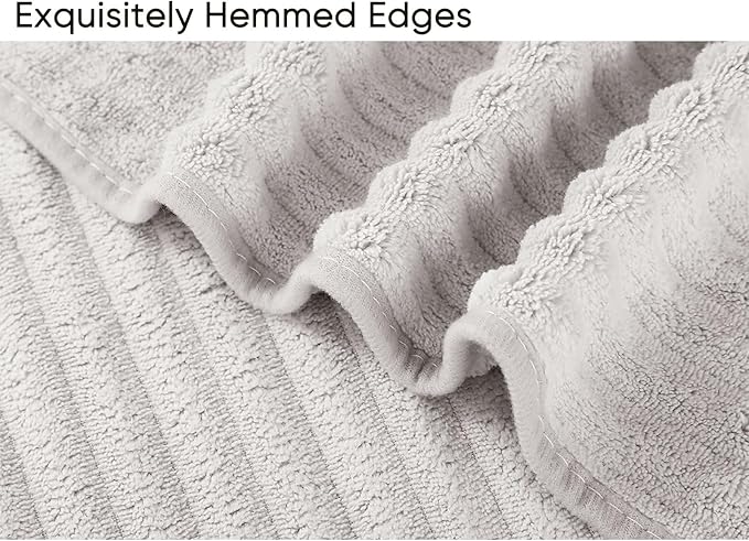 Luxury 2-Piece Quick-Dry Bath Towel Set 27.5X 55 Inches – Ultra Soft Microfiber for Bathroom, Bar, Pool, Gym & Travel – Elegant Twill Design
