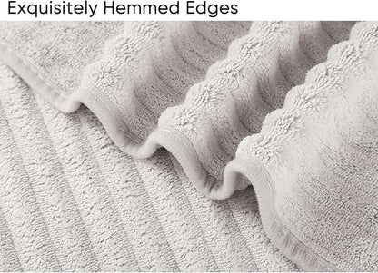 Luxury 2-Piece Quick-Dry Bath Towel Set 27.5X 55 Inches – Ultra Soft Microfiber for Bathroom, Bar, Pool, Gym & Travel – Elegant Twill Design