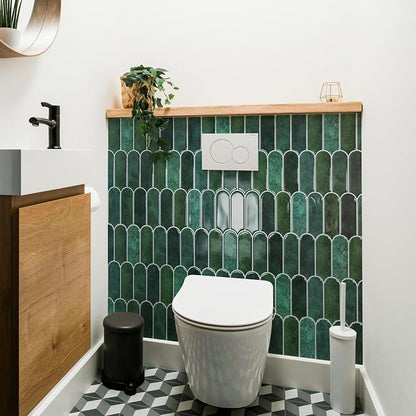 Art3d 10-Pack Arrowhead Design Tile Peel and Stick Backsplash, Dark Green | 12 x 12 Inch, Thickened Design, Heavy-Duty, Stain-Resistant, Durable, for Kitchen, Living Areas, Ideal for New Home Buyers