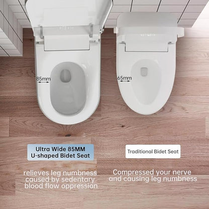 Smart Toilet with Bidet Built In, Foot Sensor Operation, Elongated Tankless Toilet with Automatic Flush, Dual Flush, Heated Bidet Seat for Bathrooms