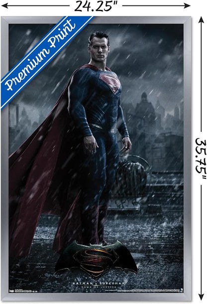Trends International DC Comics Movie - Batman v Superman - Superman Wall Poster, 22.375" x 34", Silver Framed Version